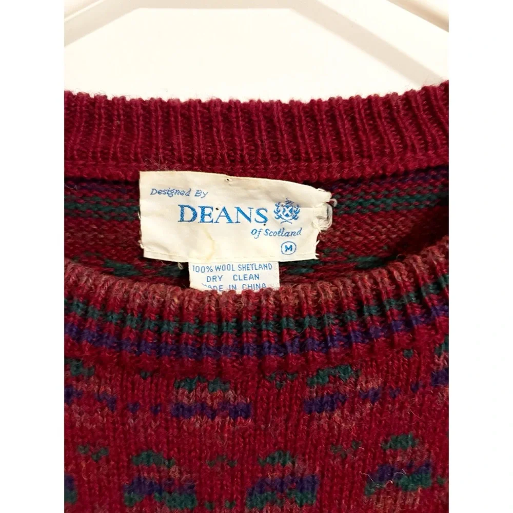 Deans‎ of Scotland Vintage 100% Shetland Wool Grandpa Knit Sweater